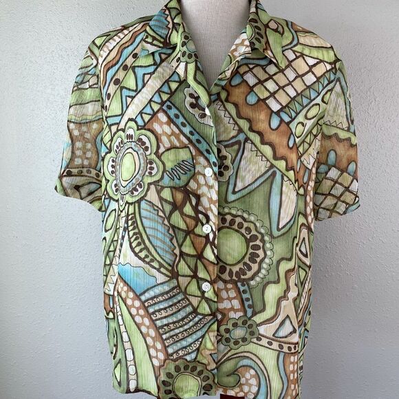 Alfred Dunner Button Down Shirt Size 14 EUC - Picture 1 of 7
